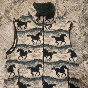 Black Diamond Green and Cream Fleece Vest
